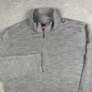 Icebreaker 1/4 Zip Pullover Mens L Gray 260 Merino Wool Base Layer Half Zip